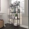 Black Metal 4-Shelf Kitchen Dining Bakers Rack Plant Stand Bookcase Storage Unit