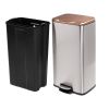 Set of 2 Stainless Steel Gold Bronze Copper Top Step On Trash Can