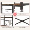 Industrial Modern Kitchen Metal Wood Shelf Bakers Rack Microwave Stand