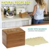 Oceanstar Bamboo Recipe Box with Divider