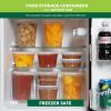 Deli Plastic Storage Containers with Lids 8oz, 16oz, 32oz (10 CT of each - Combo 30CT) Reusable Food Containers, Microwavable & Freezer Friendly - Dis