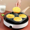 1pc Fry Pan For Egg, Non Stick Ham Pancake Maker, Egg Burger Pan With Wooden Handle, 4 Holes, For Induction Cooker Gas Stove